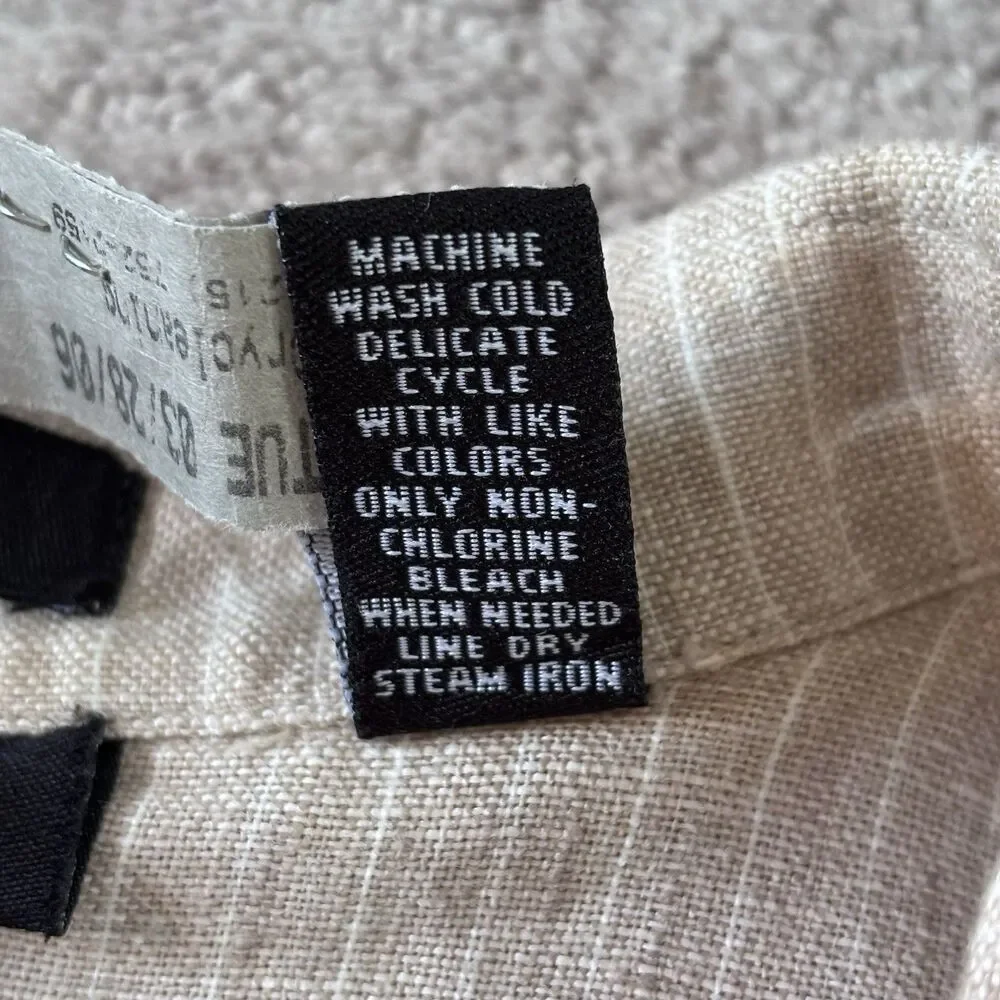 VTG Brandini Men's XL Linen Striped Sport Coat Blazer Jacket Beige Coastal Prep